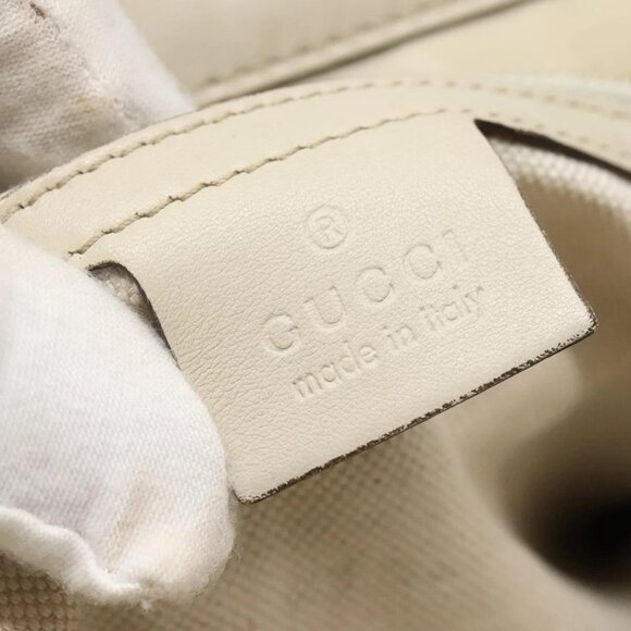 GUCCI GG Canvas Guccissima Pretty Tote Bag Leather Beige Gold - Picture 10 of 16